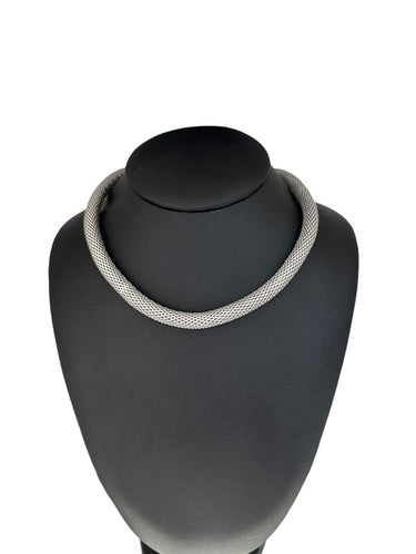 Collier Urbano - Collier à mailles tubulaires en or blanc 58 Facettes