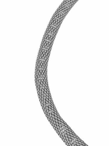 Collier Urbano - Collier à mailles tubulaires en or blanc 58 Facettes