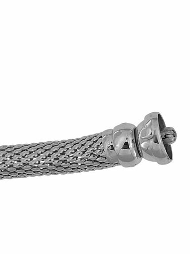 Collier Urbano - Collier à mailles tubulaires en or blanc 58 Facettes