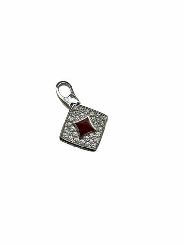 Pendentif Cartier - Pendentif Dés en or blanc 18 carats, émail et diamants 58 Facettes