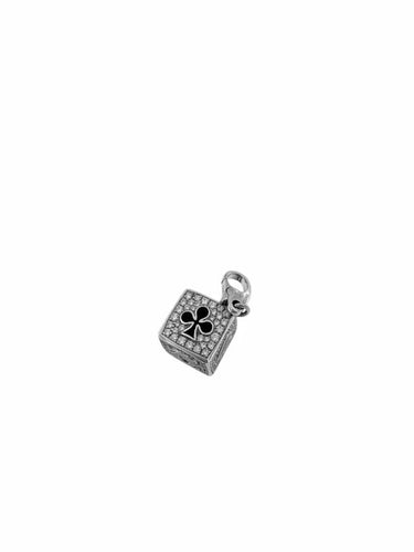 Pendentif Cartier - Pendentif Dés en or blanc 18 carats, émail et diamants 58 Facettes
