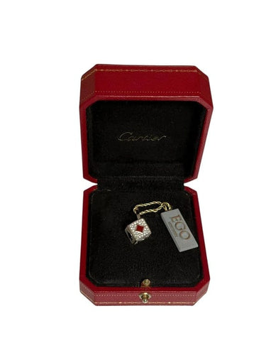 Pendentif Cartier - Pendentif Dés en or blanc 18 carats, émail et diamants 58 Facettes