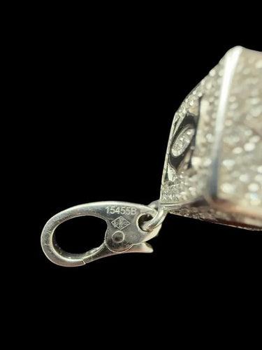 Pendentif Cartier - Pendentif Dés en or blanc 18 carats, émail et diamants 58 Facettes
