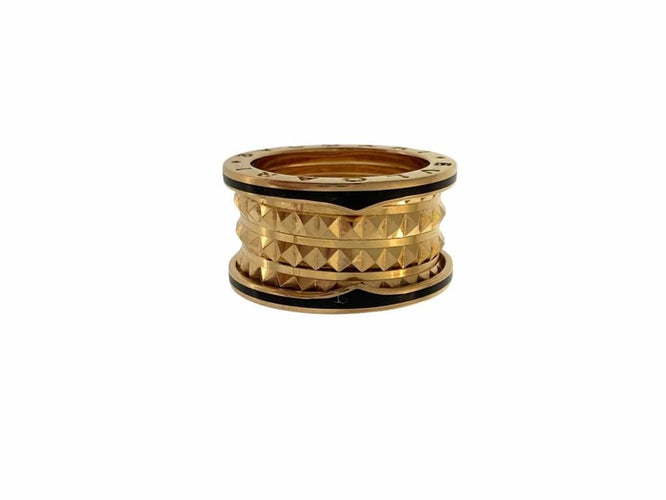 Bague 54.5 Bulgari B.zero1 - Bague en or rose 18 carats et céramique 58 Facettes