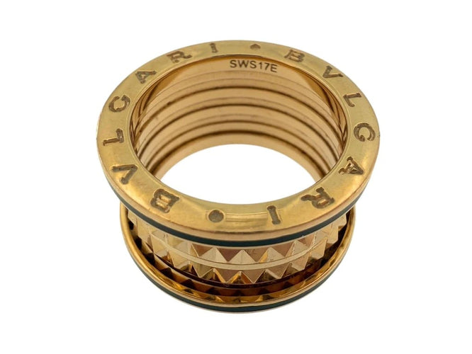 Bague 54.5 Bulgari B.zero1 - Bague en or rose 18 carats et céramique 58 Facettes