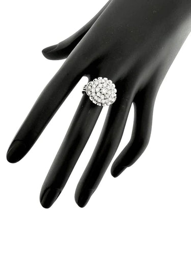 Bague 55 Bague cocktail vintage Art déco en or blanc 18 carats et diamants 58 Facettes