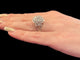 Bague 55 Bague cocktail vintage Art déco en or blanc 18 carats et diamants 58 Facettes