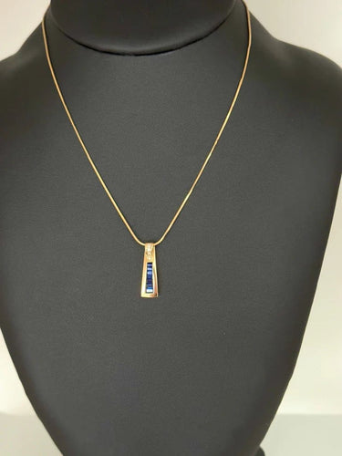 Pendentif Guy Laroche - Pendentif en or jaune 18 carats avec diamants et saphirs 58 Facettes