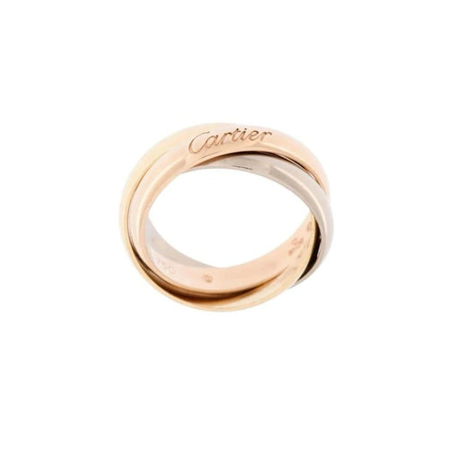 Bague 48 Cartier Trinity - Bague Trinity en or jaune, or blanc et or rose 18 carats 58 Facettes