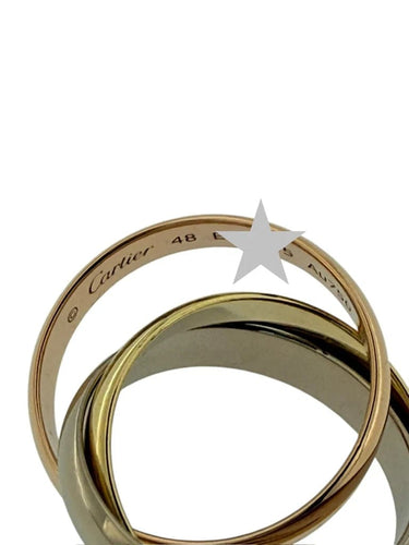 Bague 48 Cartier Trinity - Bague Trinity en or jaune, or blanc et or rose 18 carats 58 Facettes