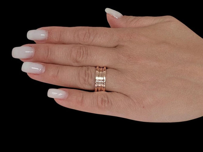 Bague 57 Bulgari B.Zero1 - Bague 2 rangs en or rose 18 carats 58 Facettes
