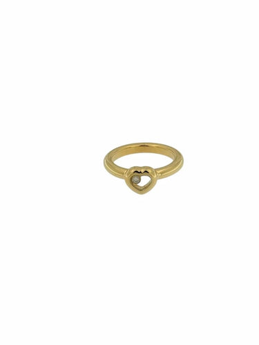 Bague 55.1 Chopard Happy Diamonds - Bague cœur en or jaune 18 carats et diamant 58 Facettes