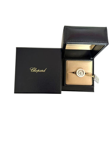 Bague 57 Chopard Happy Spirit - Bague en or blanc et diamants 58 Facettes