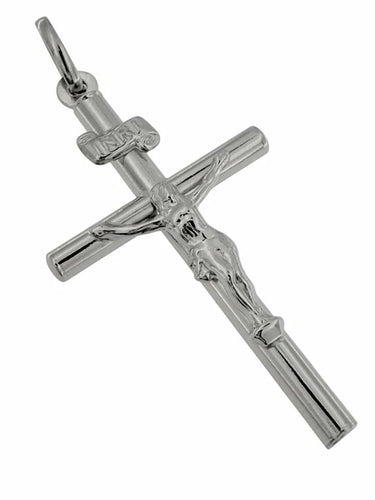 Pendentif UnoAErre - Pendentif crucifix en or blanc 18 carats 58 Facettes
