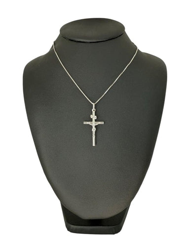 Pendentif UnoAErre - Pendentif crucifix en or blanc 18 carats 58 Facettes