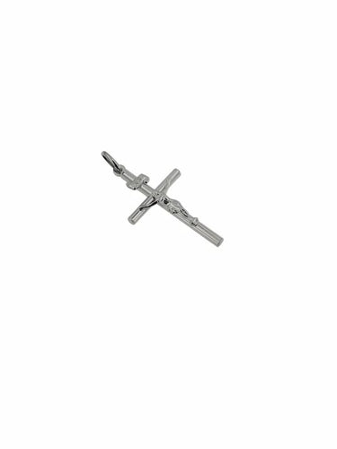 Pendentif UnoAErre - Pendentif crucifix en or blanc 18 carats 58 Facettes