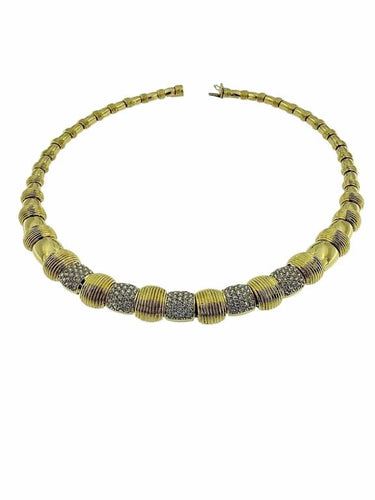 Parure vintage française - Lot en or jaune et or blanc 18 carats, diamants 58 Facettes