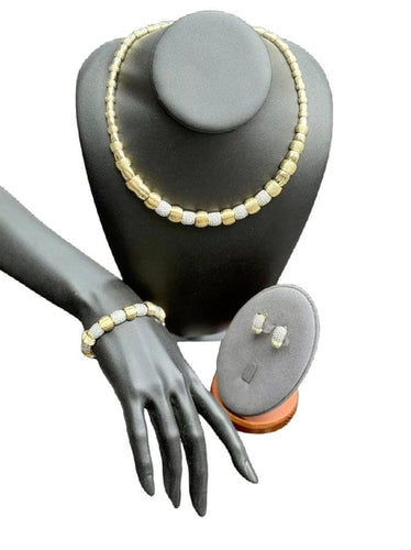 Parure vintage française - Lot en or jaune et or blanc 18 carats, diamants 58 Facettes
