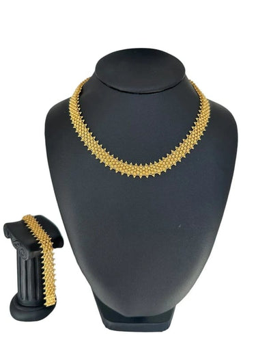 Lot portugais - Bracelet et collier en or jaune 19 carats 58 Facettes