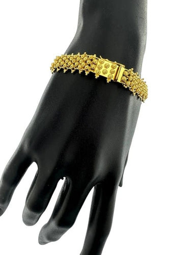 Lot portugais - Bracelet et collier en or jaune 19 carats 58 Facettes