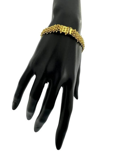 Lot portugais - Bracelet et collier en or jaune 19 carats 58 Facettes