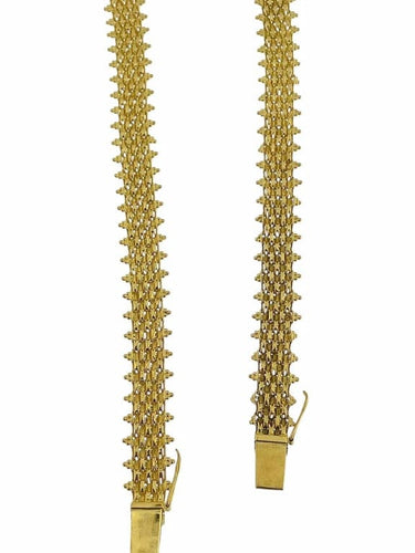 Lot portugais - Bracelet et collier en or jaune 19 carats 58 Facettes