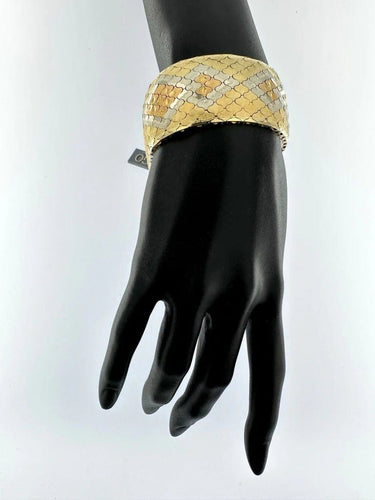 Bracelet Bracelet manchette Art déco en or 18 carats tricolore 58 Facettes