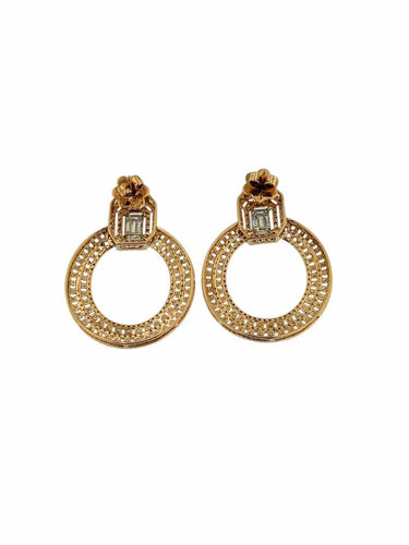 Boucles d'oreilles Boucles d'oreilles italiennes en or rose et diamants 58 Facettes