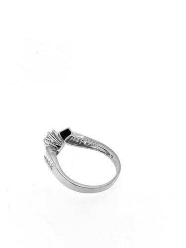 Bague 59 Bague italienne en or blanc 18 carats et diamants 58 Facettes