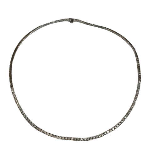 Collier Collier rivière en or blanc 18k et 3 ct de diamants 58 Facettes Bo/260047