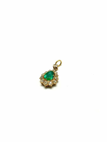 Pendentif Pendentif en or jaune 18k avec émeraude et diamants naturels 58 Facettes
