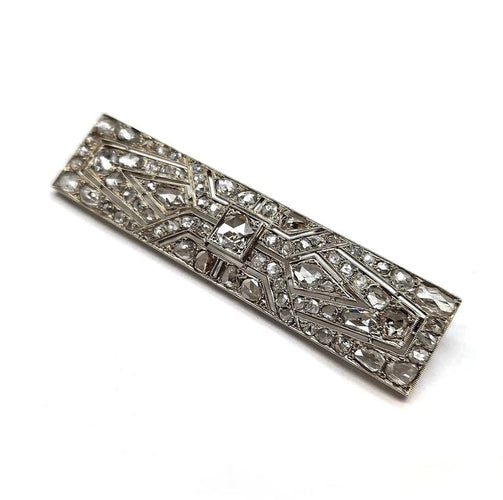 Broche Broche Art déco roses de diamants en or blanc 18 carats 58 Facettes BO/260007