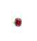 Bague 54 Bague en or jaune 18k avec rubis synthétique et 10 diamants 58 Facettes