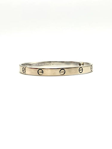 Bracelet Cartier Love Classique - Bracelet en or gris 18k (T. 19) 58 Facettes