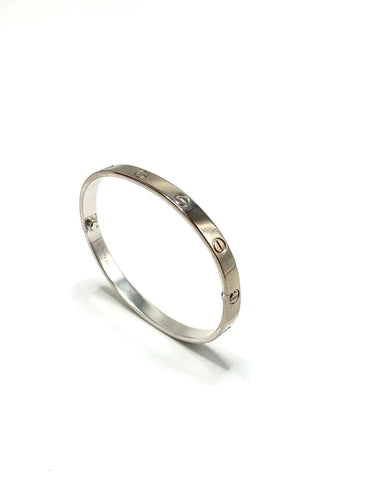 Bracelet Cartier Love Classique - Bracelet en or gris 18k (T. 19) 58 Facettes