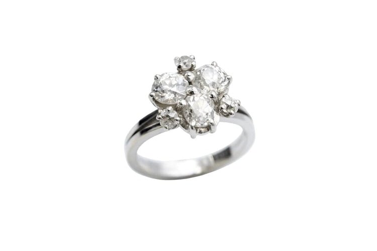 Bague 53 Bague en platine et or blanc avec diamants taille ancienne 58 Facettes