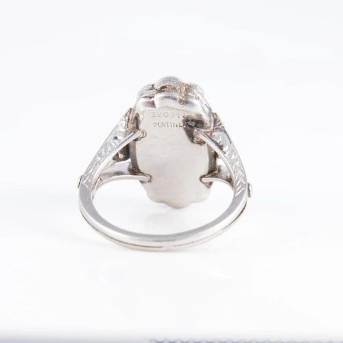 Bague 55 Bague Art déco en platine avec saphirs et diamants 58 Facettes 1
