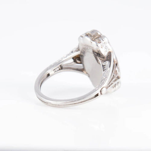 Bague 55 Bague Art déco en platine avec saphirs et diamants 58 Facettes 1