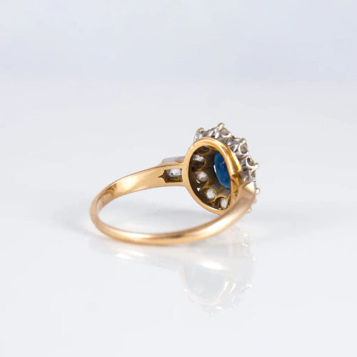 Bague 55 Bague marguerite saphir et diamants en or 18 ct 58 Facettes 1