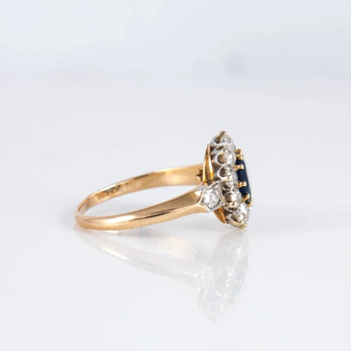 Bague 55 Bague marguerite saphir et diamants en or 18 ct 58 Facettes 1