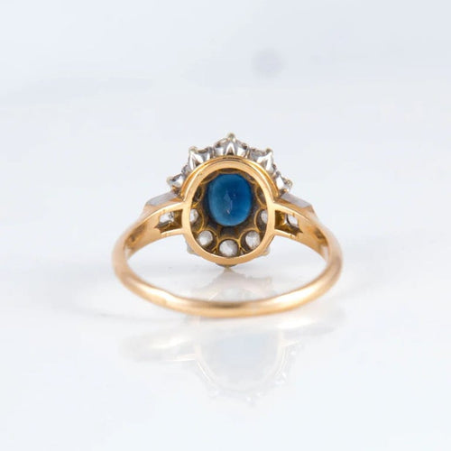 Bague 55 Bague marguerite saphir et diamants en or 18 ct 58 Facettes 1