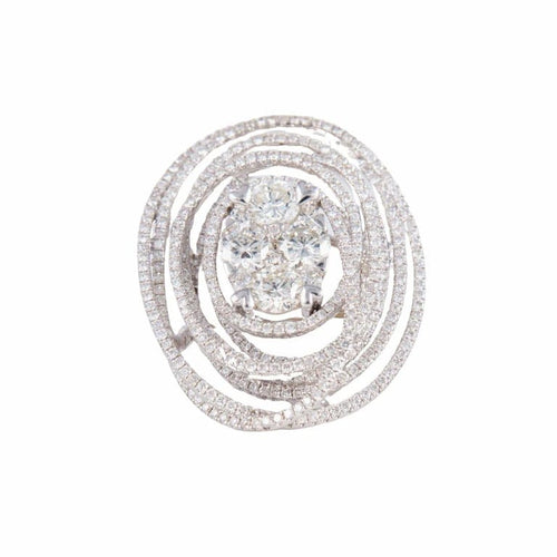 Bague 52 Bague spirale en or blanc 18 ct avec diamants 58 Facettes 1