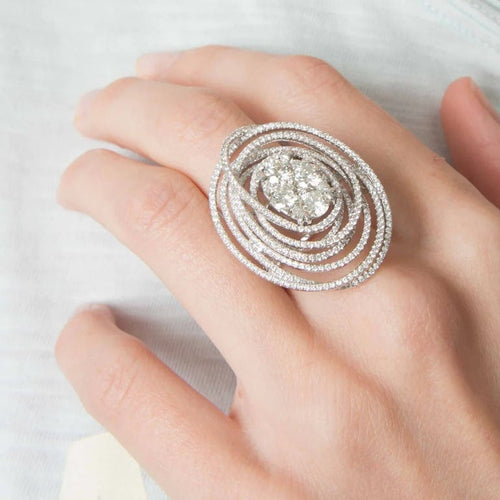 Bague 52 Bague spirale en or blanc 18 ct avec diamants 58 Facettes 1