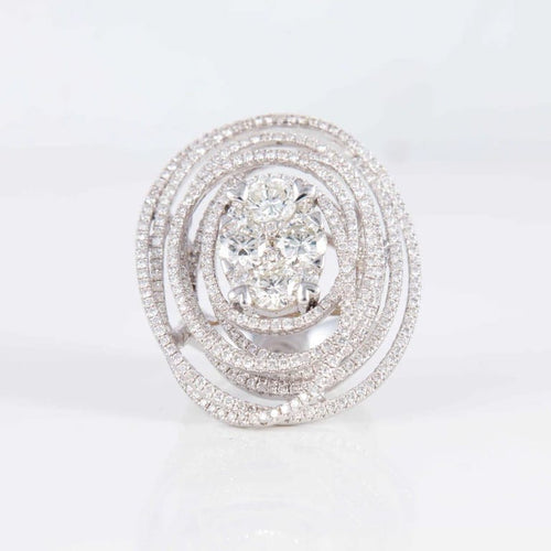 Bague 52 Bague spirale en or blanc 18 ct avec diamants 58 Facettes 1