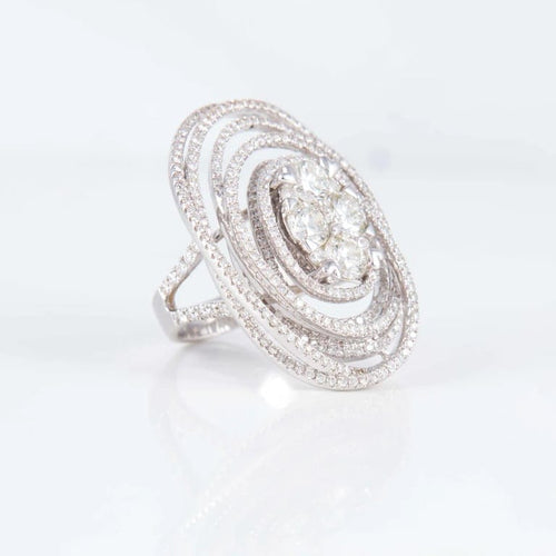 Bague 52 Bague spirale en or blanc 18 ct avec diamants 58 Facettes 1