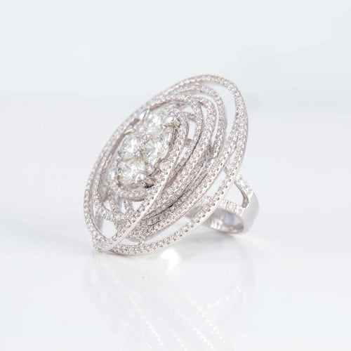 Bague 52 Bague spirale en or blanc 18 ct avec diamants 58 Facettes 1