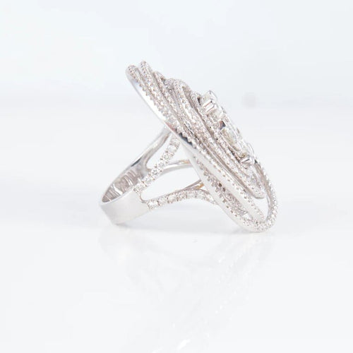 Bague 52 Bague spirale en or blanc 18 ct avec diamants 58 Facettes 1