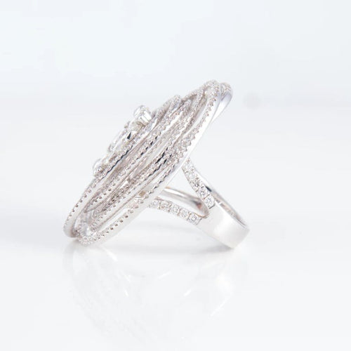 Bague 52 Bague spirale en or blanc 18 ct avec diamants 58 Facettes 1