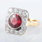Bague 59 Bague grenat et diamants en or 14K 58 Facettes 220382