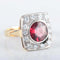 Bague 59 Bague grenat et diamants en or 14K 58 Facettes 220382